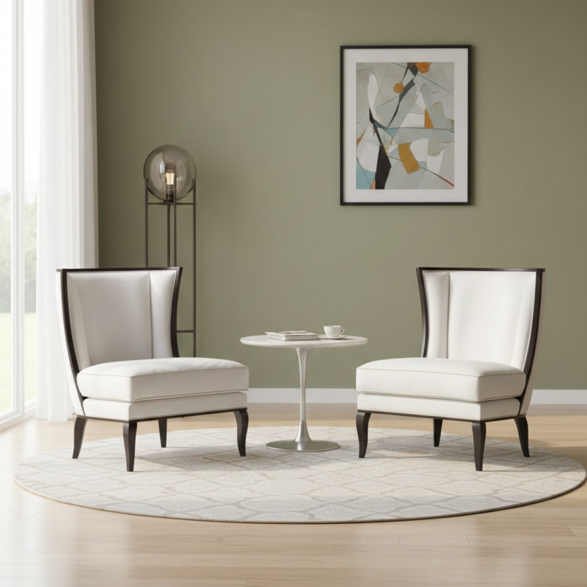 Luxury White Armchair