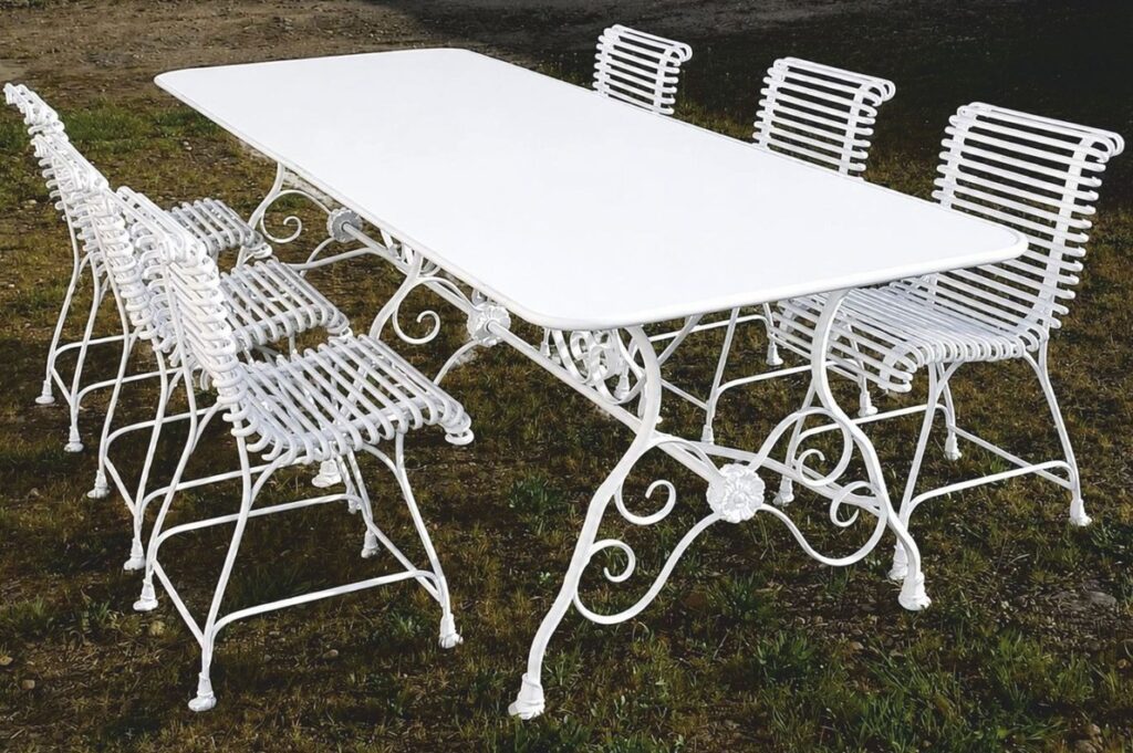 Art Nouveau Wrought Iron Garden Furniture Set